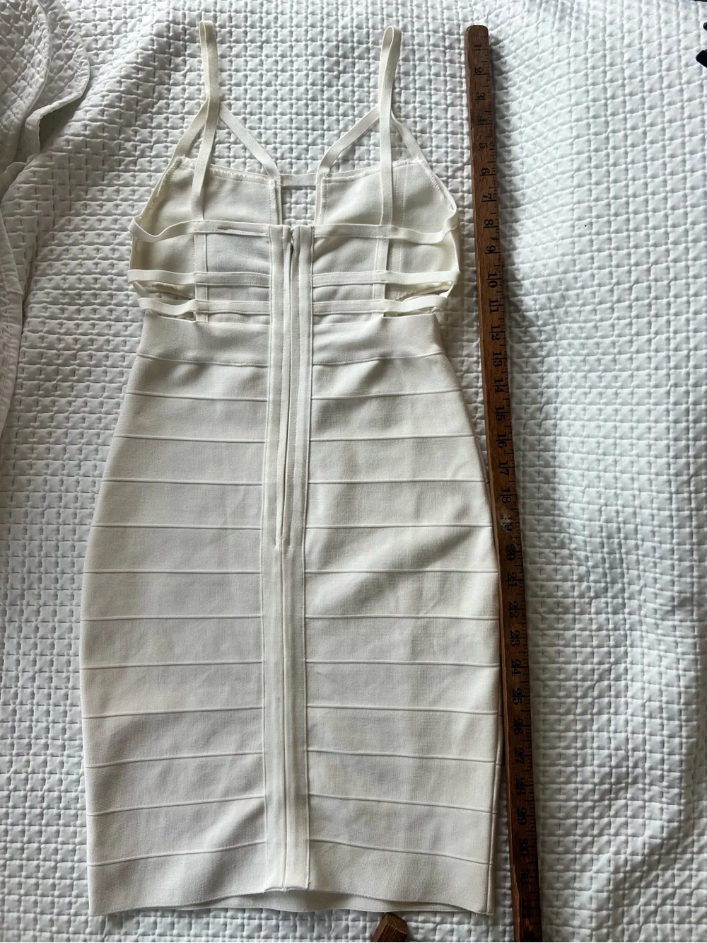 Herve Leger Gorgeous Ivory Bandage Dress with Strappy Bust - Picture 3 of 6